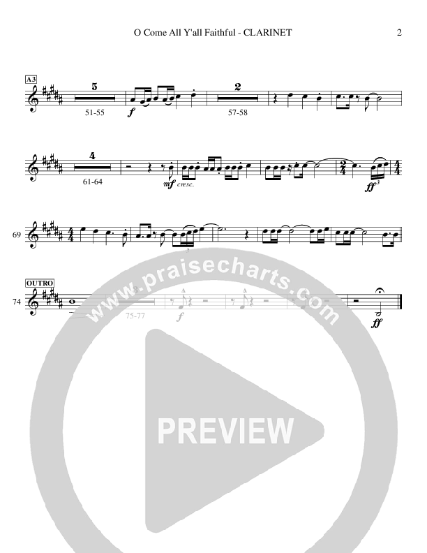 O Come All Y'all Faithful Clarinet (Ric Flauding)