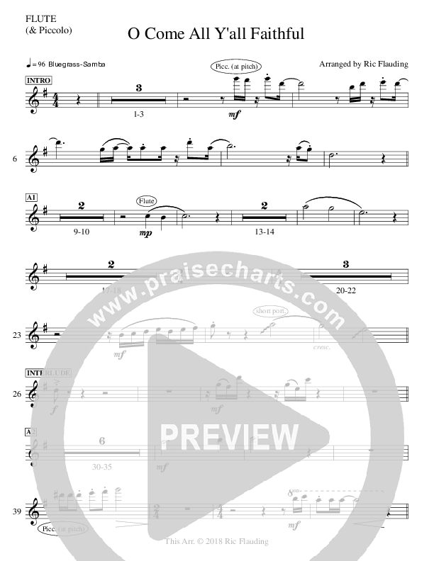 O Come All Y'all Faithful Flute/Piccolo (Ric Flauding)