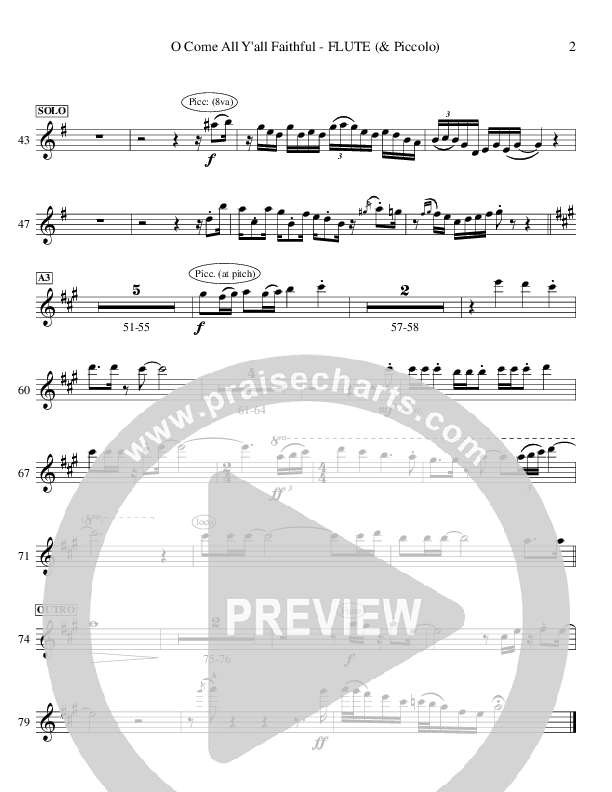 O Come All Y'all Faithful Flute/Piccolo (Ric Flauding)