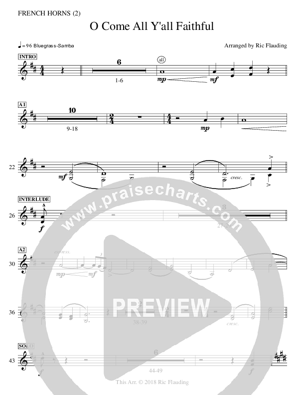 O Come All Y'all Faithful French Horn 1/2 (Ric Flauding)