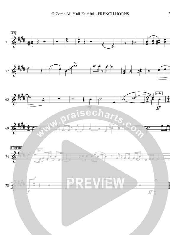 O Come All Y'all Faithful French Horn 1/2 (Ric Flauding)