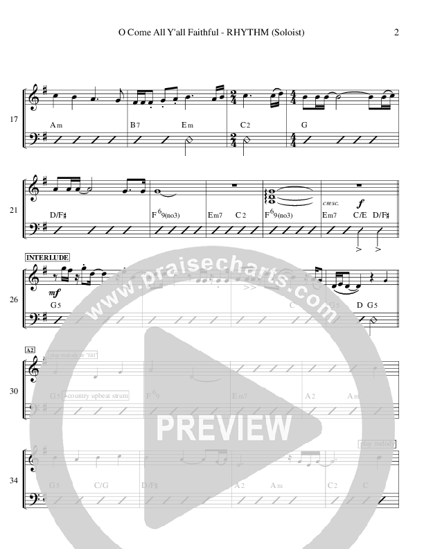 O Come All Y'all Faithful Rhythm Chart (Ric Flauding)