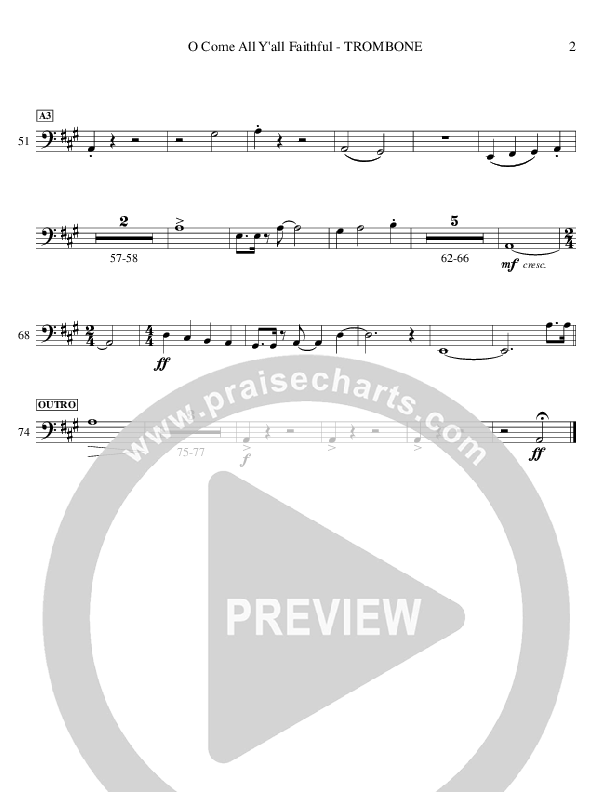 O Come All Y'all Faithful Trombone (Ric Flauding)