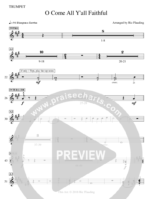 O Come All Y'all Faithful Trumpet (Ric Flauding)