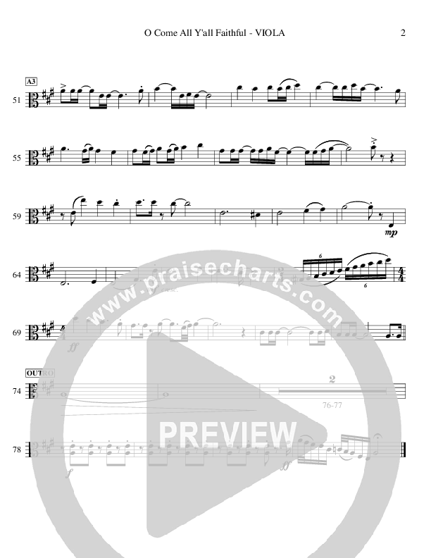 O Come All Y'all Faithful Viola (Ric Flauding)