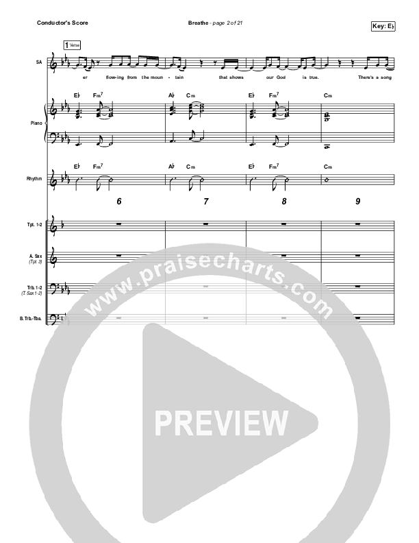 Breathe Conductor's Score (Influence Music / Matt Gilman)