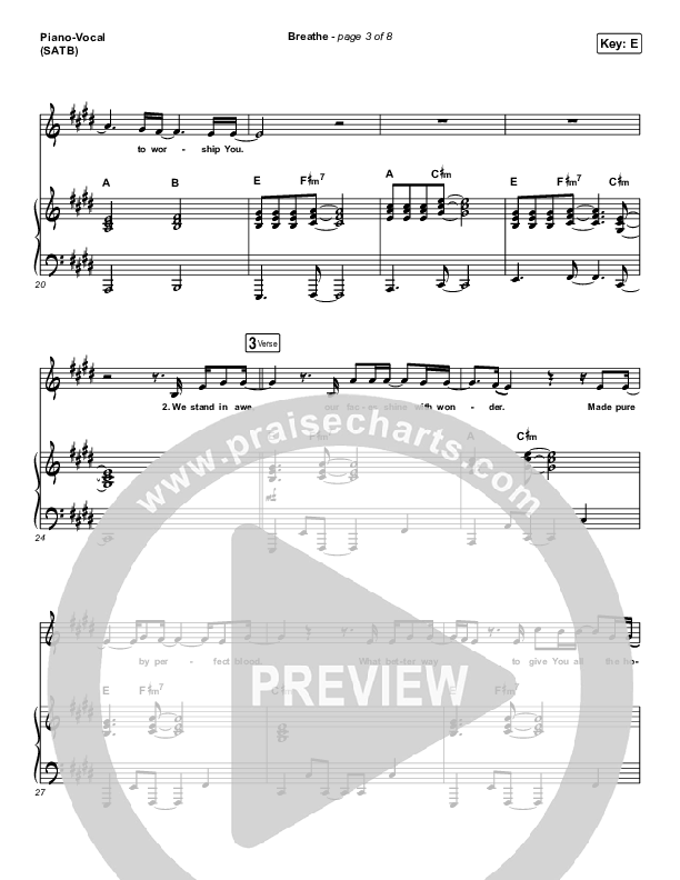 Breathe Piano/Vocal (Print Only) (Influence Music / Matt Gilman)