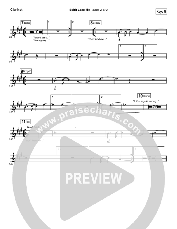 Spirit Lead Me Clarinet (Influence Music / Michael Ketterer)