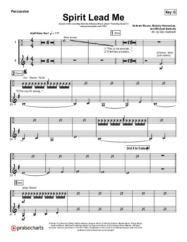 Spirit Lead Me Percussion (Influence Music / Michael Ketterer)