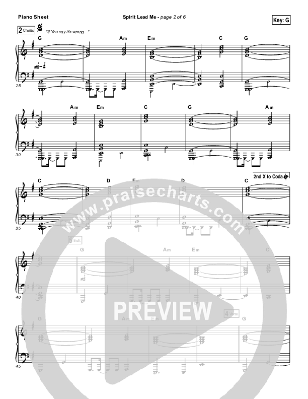 Spirit Lead Me Piano Sheet (Influence Music / Michael Ketterer)