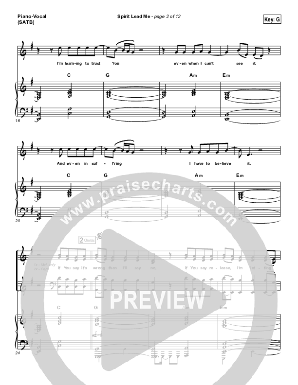 Spirit Lead Me Piano/Vocal Pack (Influence Music / Michael Ketterer)