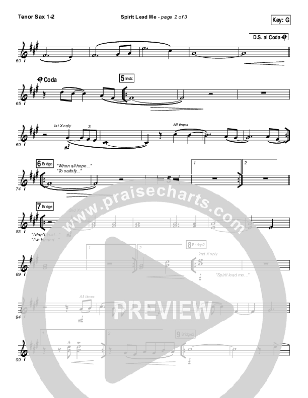 Spirit Lead Me Tenor Sax 1/2 (Influence Music / Michael Ketterer)