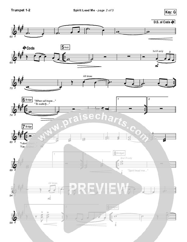 Spirit Lead Me Trumpet 1,2 (Influence Music / Michael Ketterer)