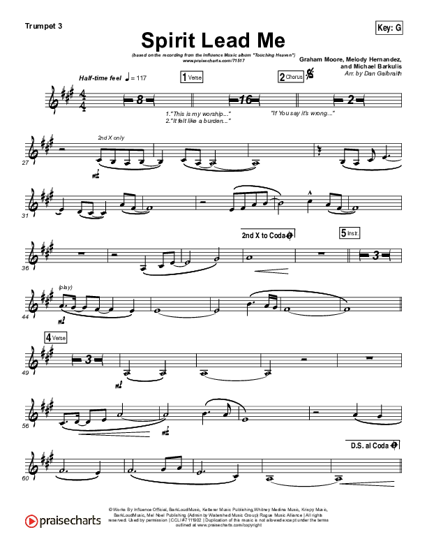 Spirit Lead Me Trumpet 3 (Influence Music / Michael Ketterer)