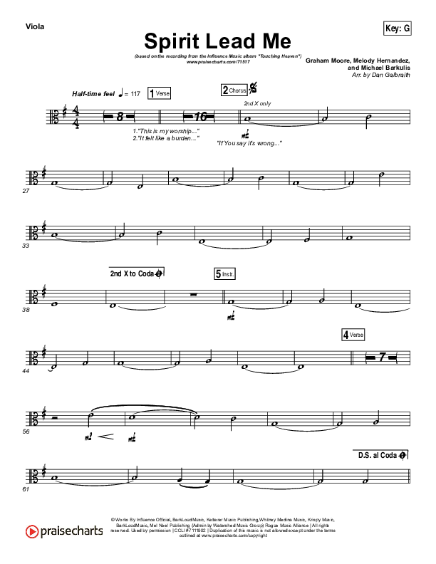 Spirit Lead Me Viola (Influence Music / Michael Ketterer)