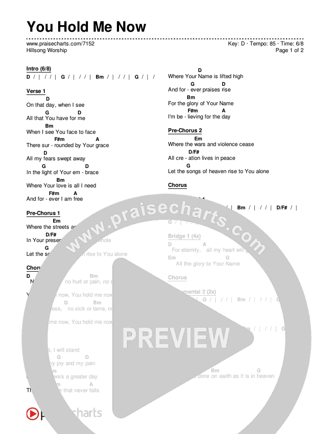 You Hold Me Now Chords & Lyrics (Hillsong Worship)