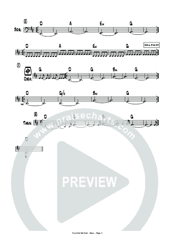 You Hold Me Now Bass Guitar (Hillsong Worship)