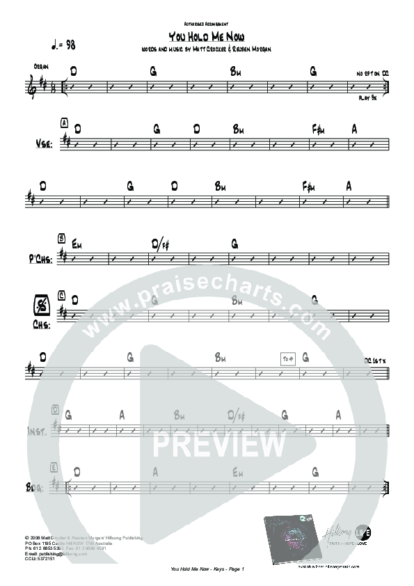 You Hold Me Now Organ (Hillsong Worship)