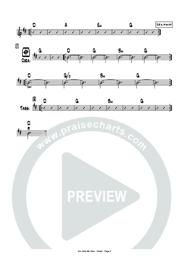 You Hold Me Now Rhythm Chart (Hillsong Worship)