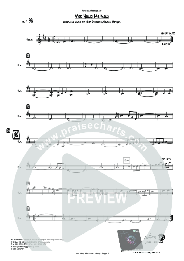 You Hold Me Now Strings (Hillsong Worship)