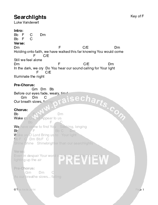 Searchlights Chords & Lyrics (The Arctic)