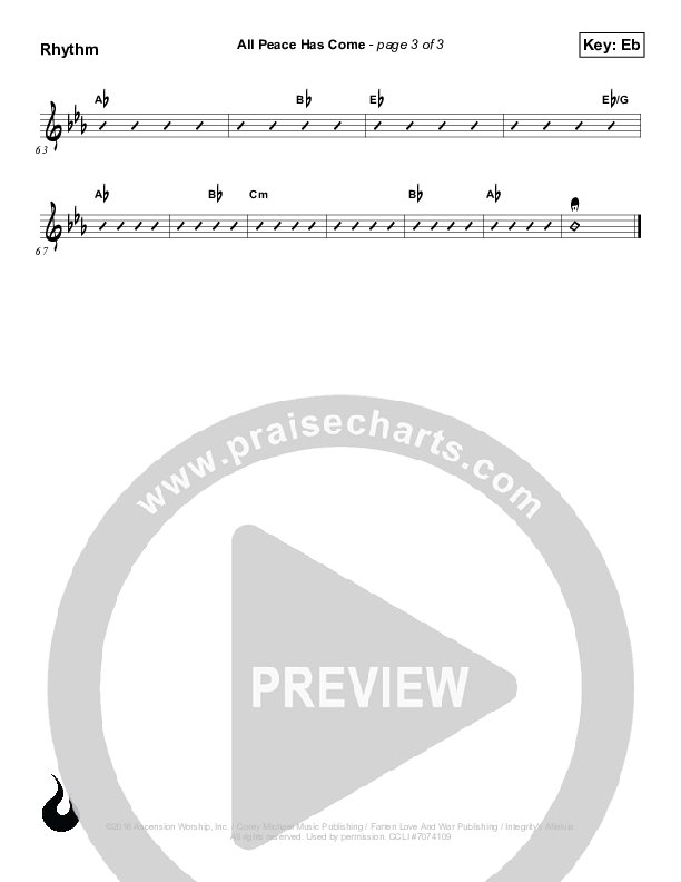 All Peace Has Come Rhythm Chart (Ascension Worship)