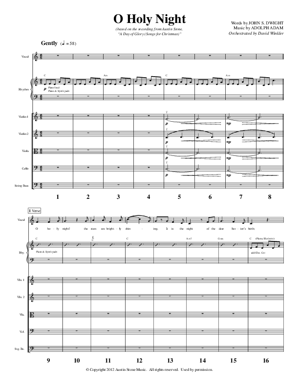 O Holy Night Orchestration (Austin Stone Worship / Aaron Ivey)
