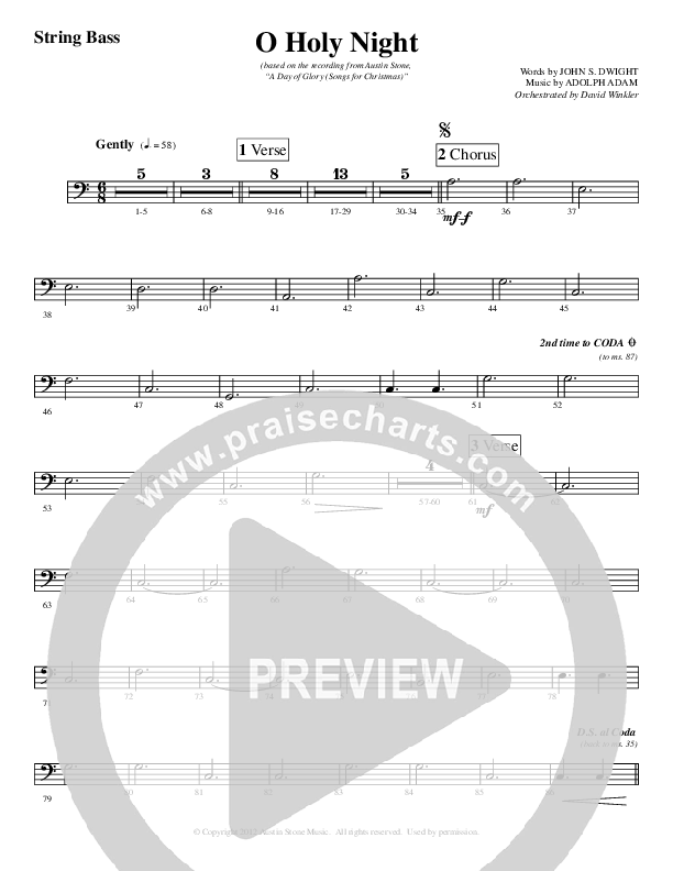 O Holy Night Double Bass (Austin Stone Worship / Aaron Ivey)