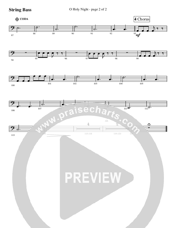 O Holy Night Double Bass (Austin Stone Worship / Aaron Ivey)