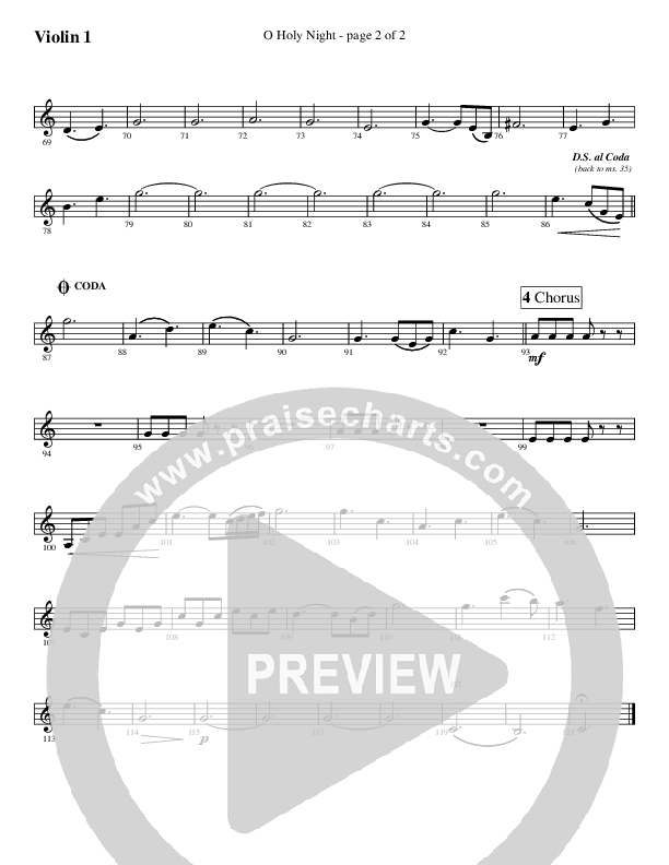 O Holy Night Violin 1 (Austin Stone Worship / Aaron Ivey)