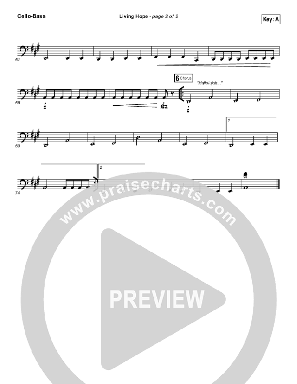 Living Hope Cello/Bass (Bethel Music / Bethany Wohrle)