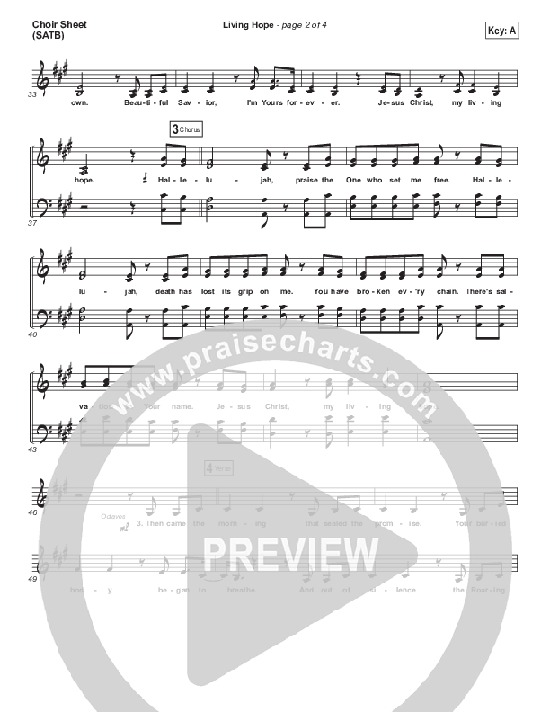 Living Hope Choir Sheet (SATB) (Bethel Music / Bethany Wohrle)