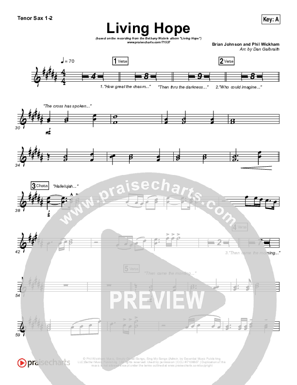 Living Hope Tenor Sax 1,2 (Bethel Music / Bethany Wohrle)