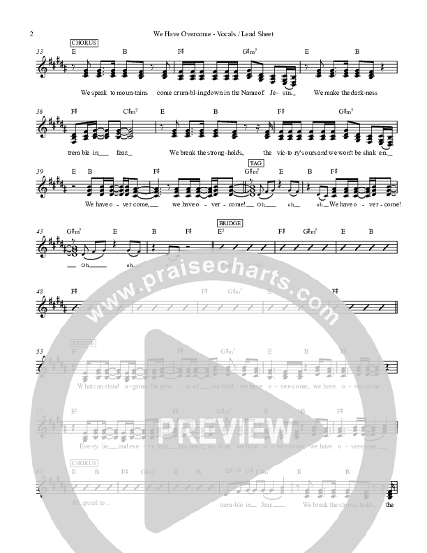 We Have Overcome Lead Sheet (Brittani Scott)