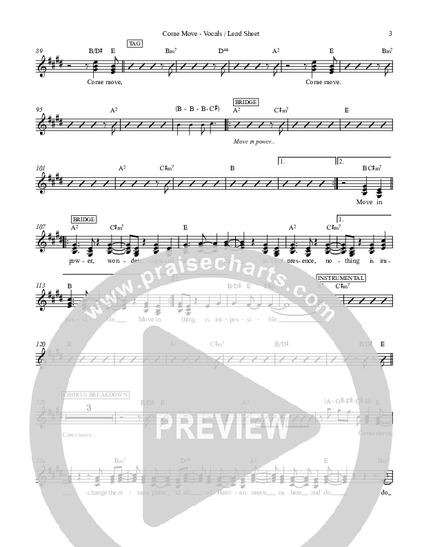 Come Move Lead Sheet (Brittani Scott)