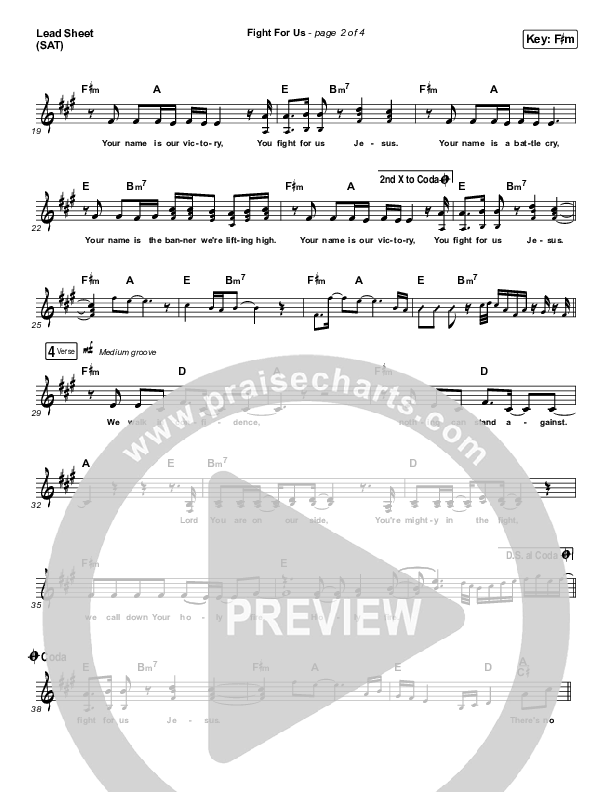 Fight For Us Lead Sheet (SAT) (Brittani Scott)