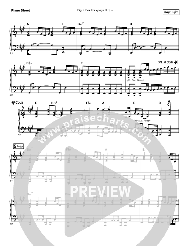 Fight For Us Piano Sheet (Brittani Scott)