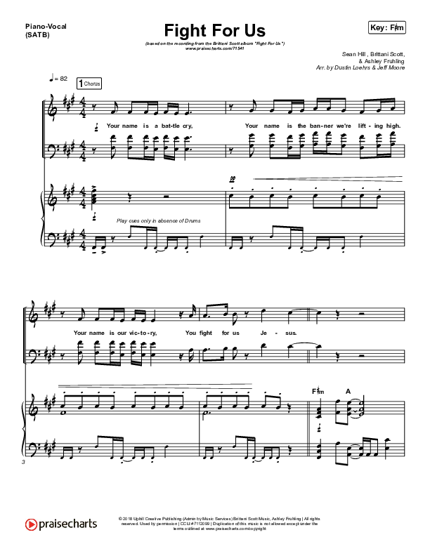 Fight For Us Piano/Vocal Pack (Brittani Scott)