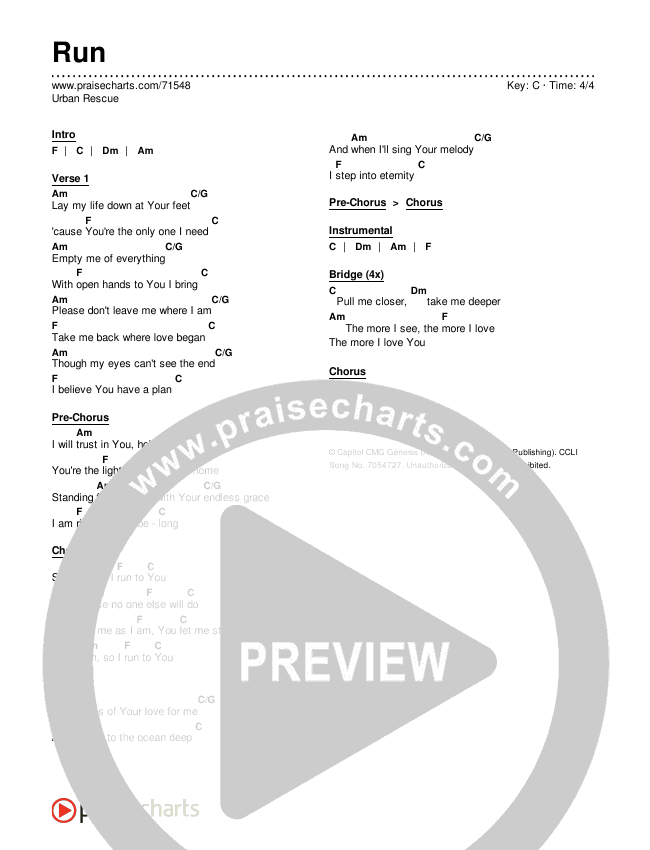 Run Chords & Lyrics (Urban Rescue)