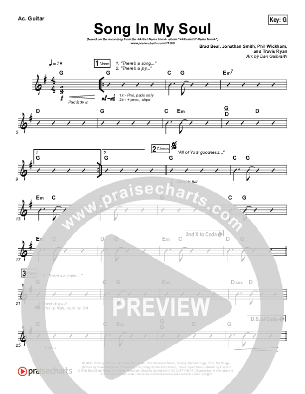 Song In My Soul Rhythm Chart (Phil Wickham)