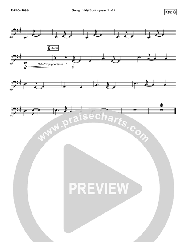 Song In My Soul Cello/Bass (Phil Wickham)