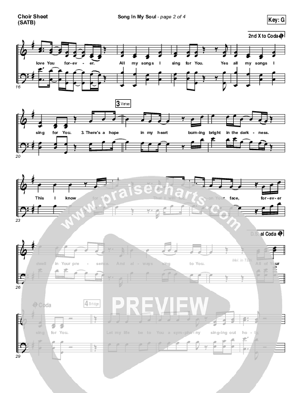 Song In My Soul Choir Sheet (SATB) (Phil Wickham)