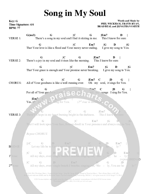 Song In My Soul Chords & Lyrics (Phil Wickham)