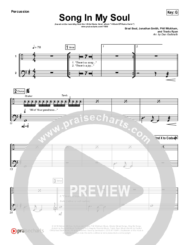 Song In My Soul Percussion (Phil Wickham)