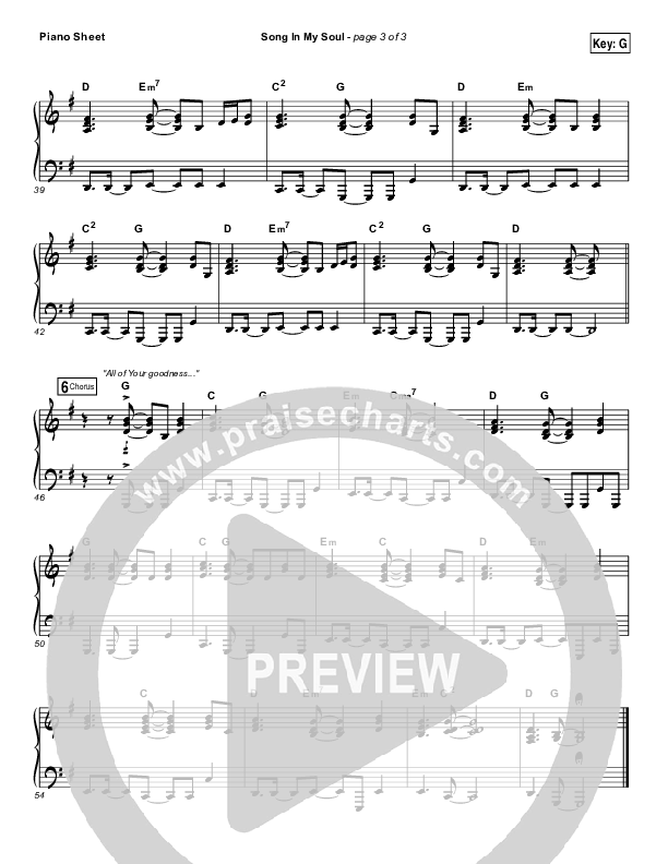 Song In My Soul Piano Sheet (Phil Wickham)