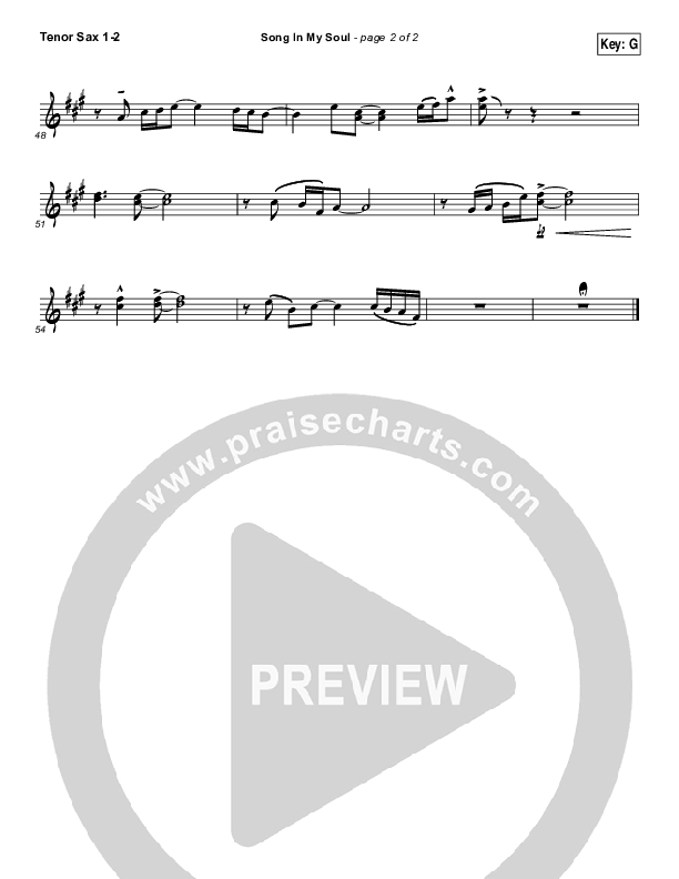 Song In My Soul Tenor Sax 1/2 (Phil Wickham)
