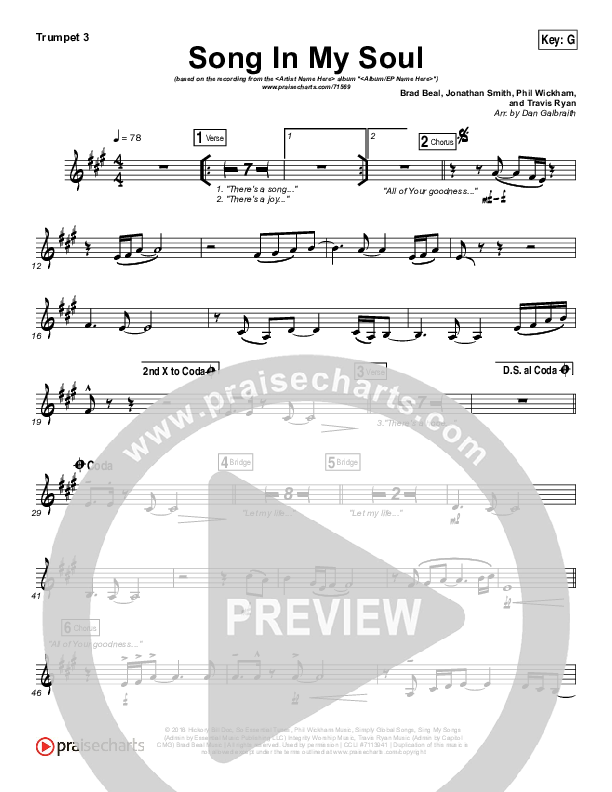 Song In My Soul Trumpet 3 (Phil Wickham)