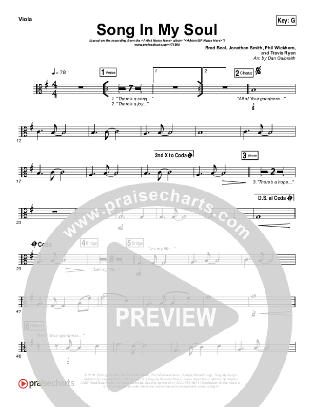 Song In My Soul Viola (Phil Wickham)