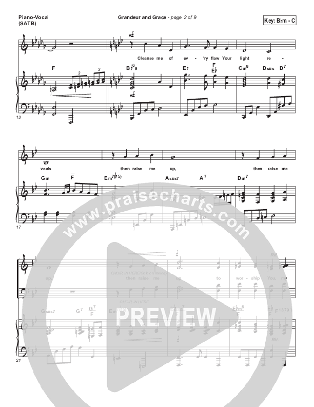 Grandeur And Grace (Choral Anthem SATB) Piano/Vocal (SATB) (Brad Henderson)