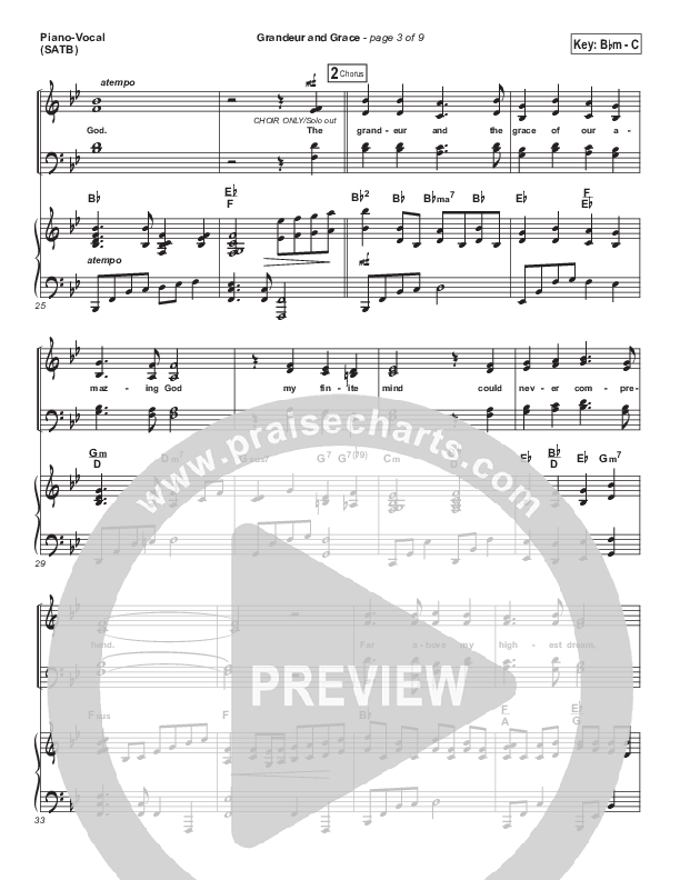 Grandeur And Grace (Choral Anthem SATB) Piano/Vocal (SATB) (Brad Henderson)